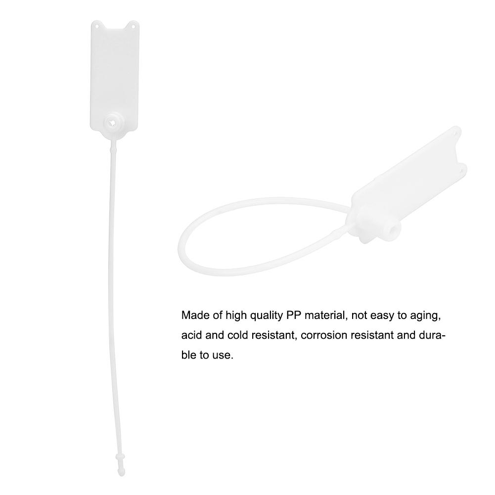 100Pcs 195mm Disposable Cable Anti Theft Self Locking Tie for Clothes Suitcase Shoes Bag Label (White )