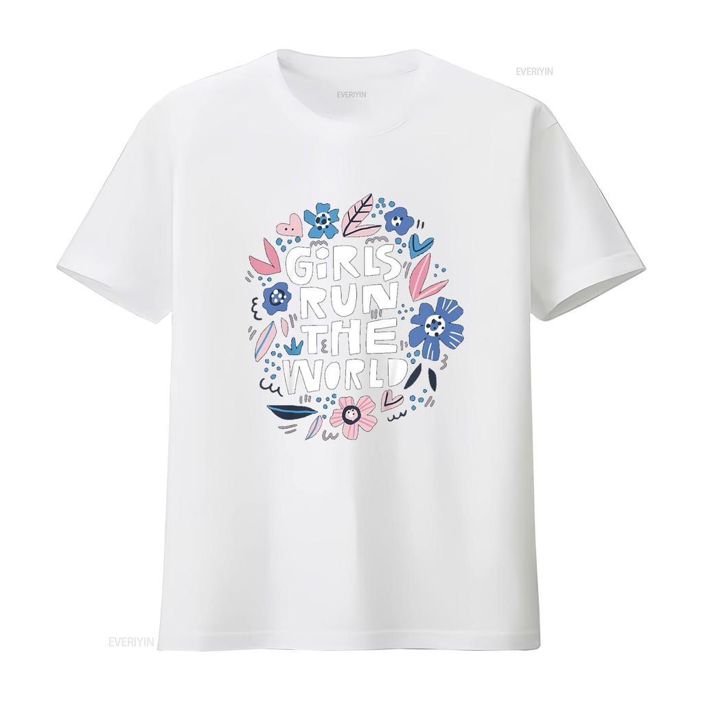 Girls Run The World T Shirt For Women And Kids vintage Washed Versatile homme Comfortable Stretched Soft Top For Everyday Wear