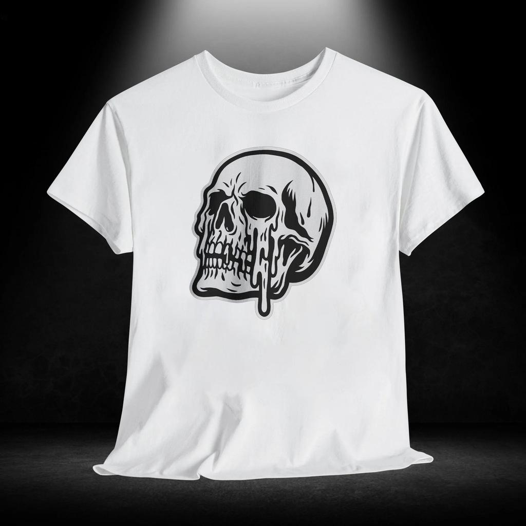 Drippy Skull Tshirt Summer Mens Tracksuit Harajuku Pullovers Roundneck Shortsleeved Tops Cotton Sweatshirt Casual Sportswear