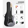 Donner Electric Guitar Beginner Set ST-Type SSS Pickup 39 Inch Full Size with Mini Amp, Case, Tuner & 9-Piece Accessory Kit DST-80 Matte