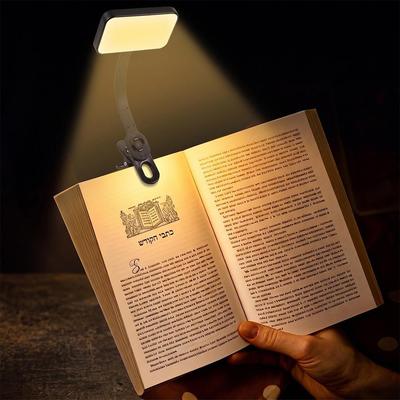 Lumină LED pentru cărți Lampă de lectură pentru îngrijirea ochilor, cu clips-on, reîncărcabilă cu USB, lampă cu reglare reglabilă, flexibilă, pentru lectură de noapte