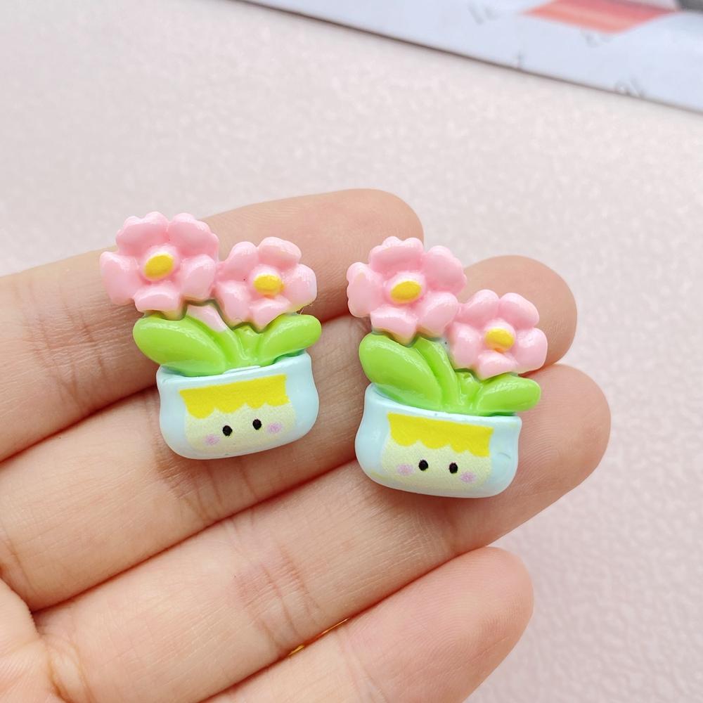 10PCS New Models Colorful Cartoon Animal Flowers Series Resin Scrapbook DIY Jewelry Hairpin Headrope Decoration Crafts