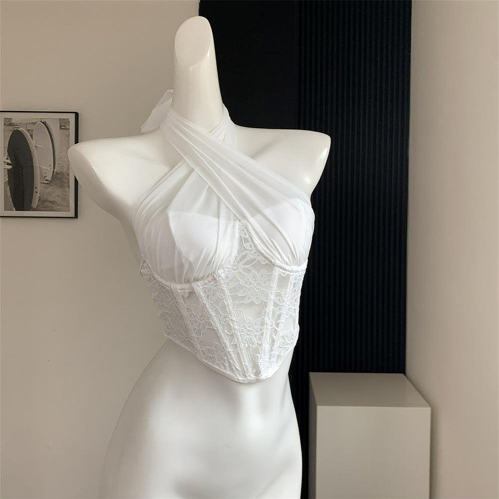 Slim Fit Lace Camisole Mesh Fishbone Corset Camisole Fashion Lace Flower Corset  Spring Summer