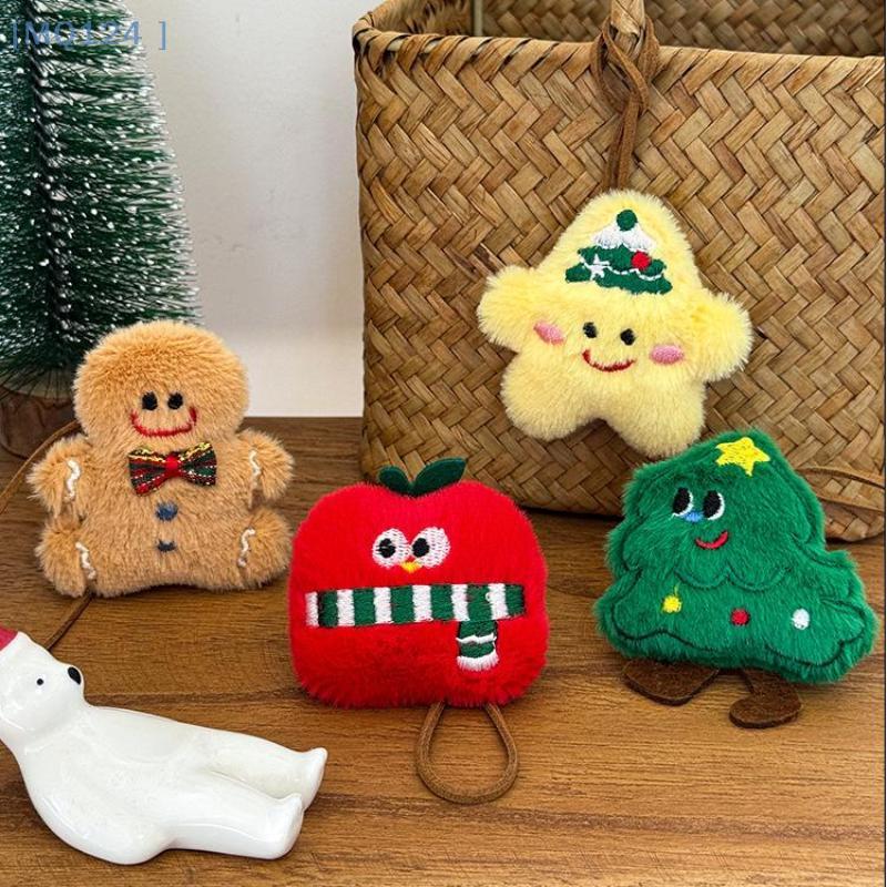 Cute Cartoon Christmas Plush Doll Pendant Christmas Tree Santa Claus Can Write Name Prevent Loss Pendant Decoration Gifts