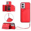 For Motorola Edge 50 Fusion 5G Etui Kortholder Støtte Skin-Touch Telefondeksel med Håndleddsstropp
