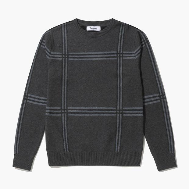 LECOQ GOLF Men'S Check Round Sweater (Go321Mkp94)