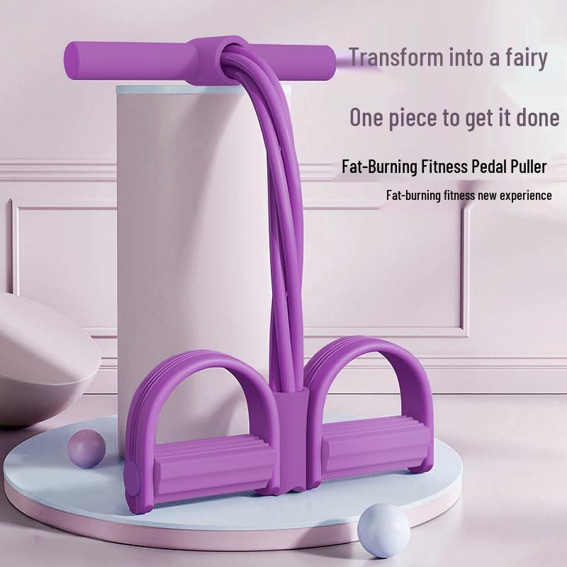 Multifunctional Fitness Foot Pedal with 6 Resistance Bands for Sit-ups, Belly Toning, and Arm Exercises