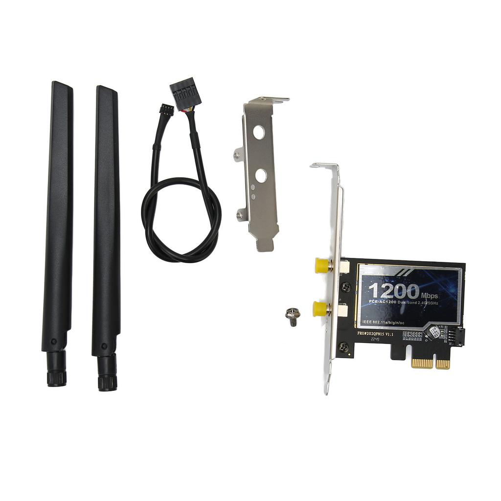 PCIe Ethernet Card 300Mbps On 2.4G 867Mbps On 5G Stable BT Connection Gigabit Ethernet Card for Desktop Chassis