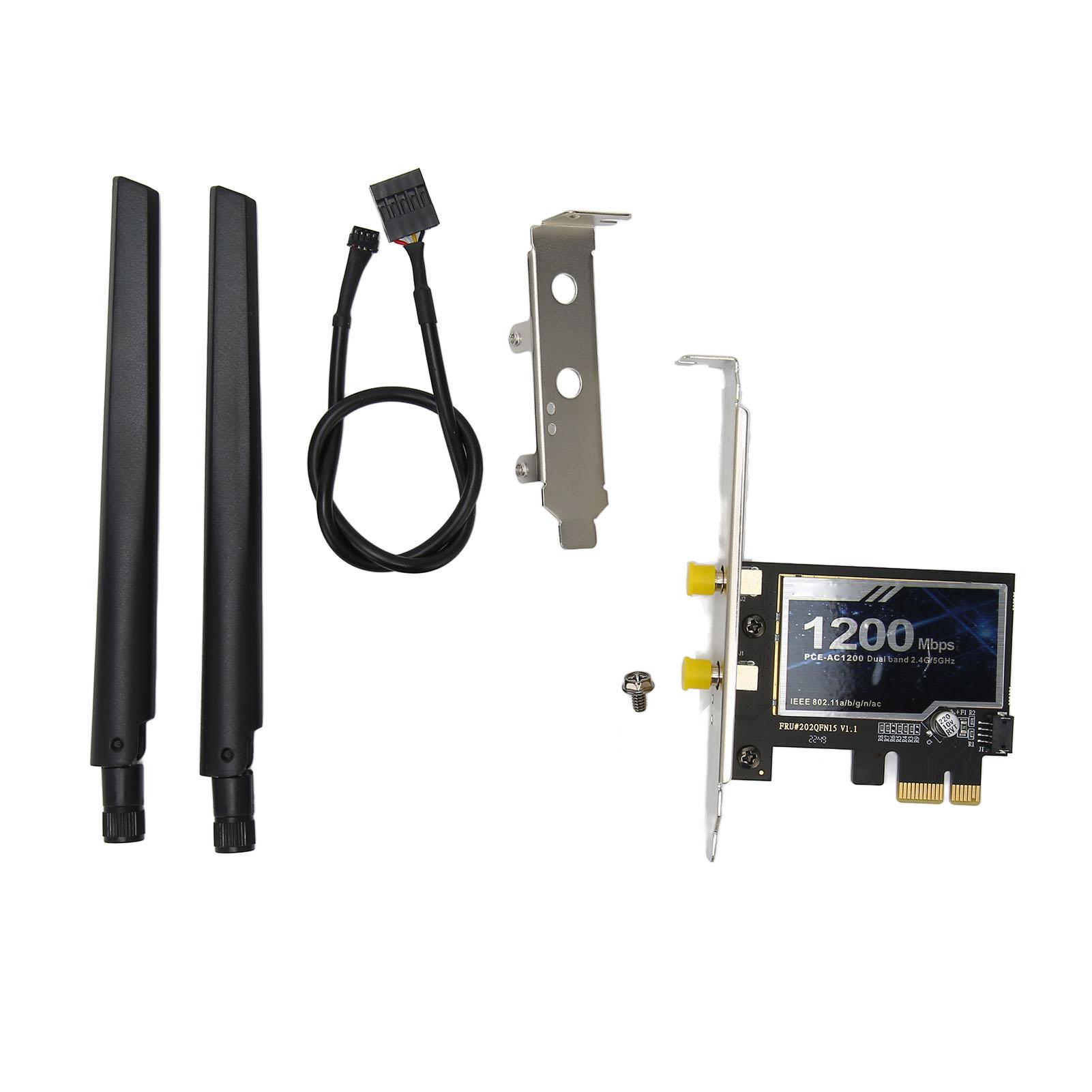 

PCIe Ethernet Card 300Mbps On 2.4G 867Mbps On 5G Stable BT Connection Gigabit Ethernet Card for