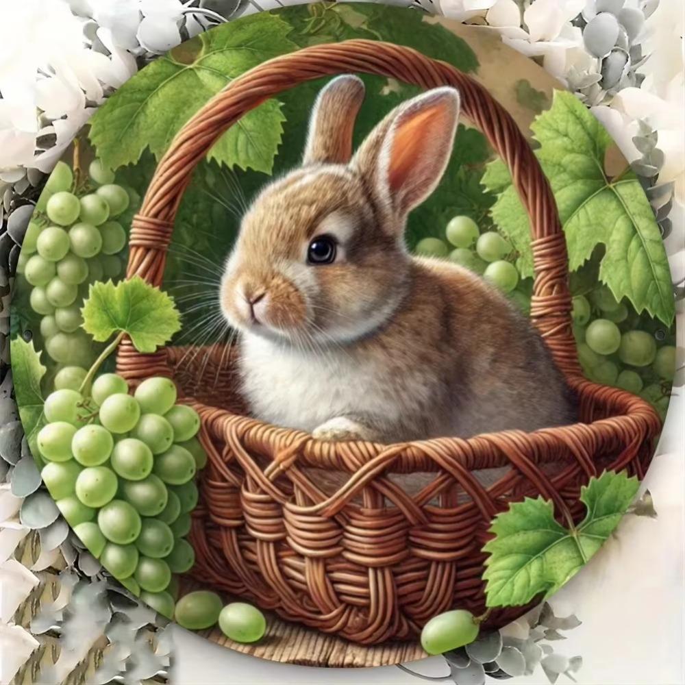 Vintage Rabbit Metal Wall Art Cafe Home Decor Iron Sign Rustic Elegance 40x30cm белый