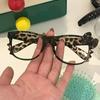 Kawaii Leopard Print Eyeglass Frame Accessories Cute Beauty Cartoon Anime  Vintage Eyeglass Frame Toys For Girls Gifts