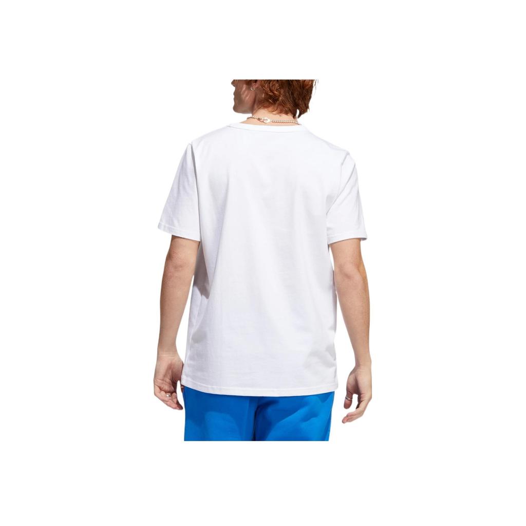 Adidas Originals Trefoil Solid Color Front Pocket Crew Neck Casual Short Sleeve T-Shirt Men Tops White HM6857