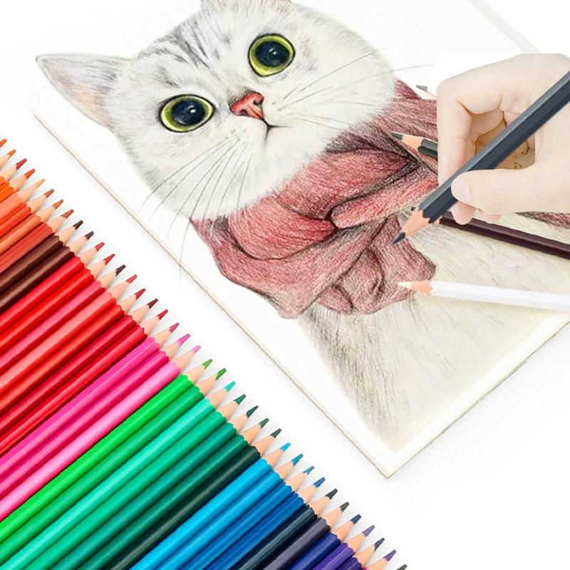 Colored Pencils 12/24 Oil-Based Drawing Pencils For Coloring Portrait Sketching Landscape Durable Soft Core