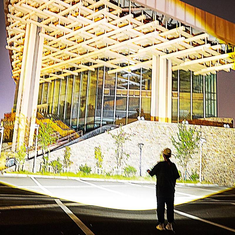 Super Bright White Laser LED Zoom Flashlight Built-in Battery USB Rechargeable With Power Display Outdoor Camping Hiking Torch