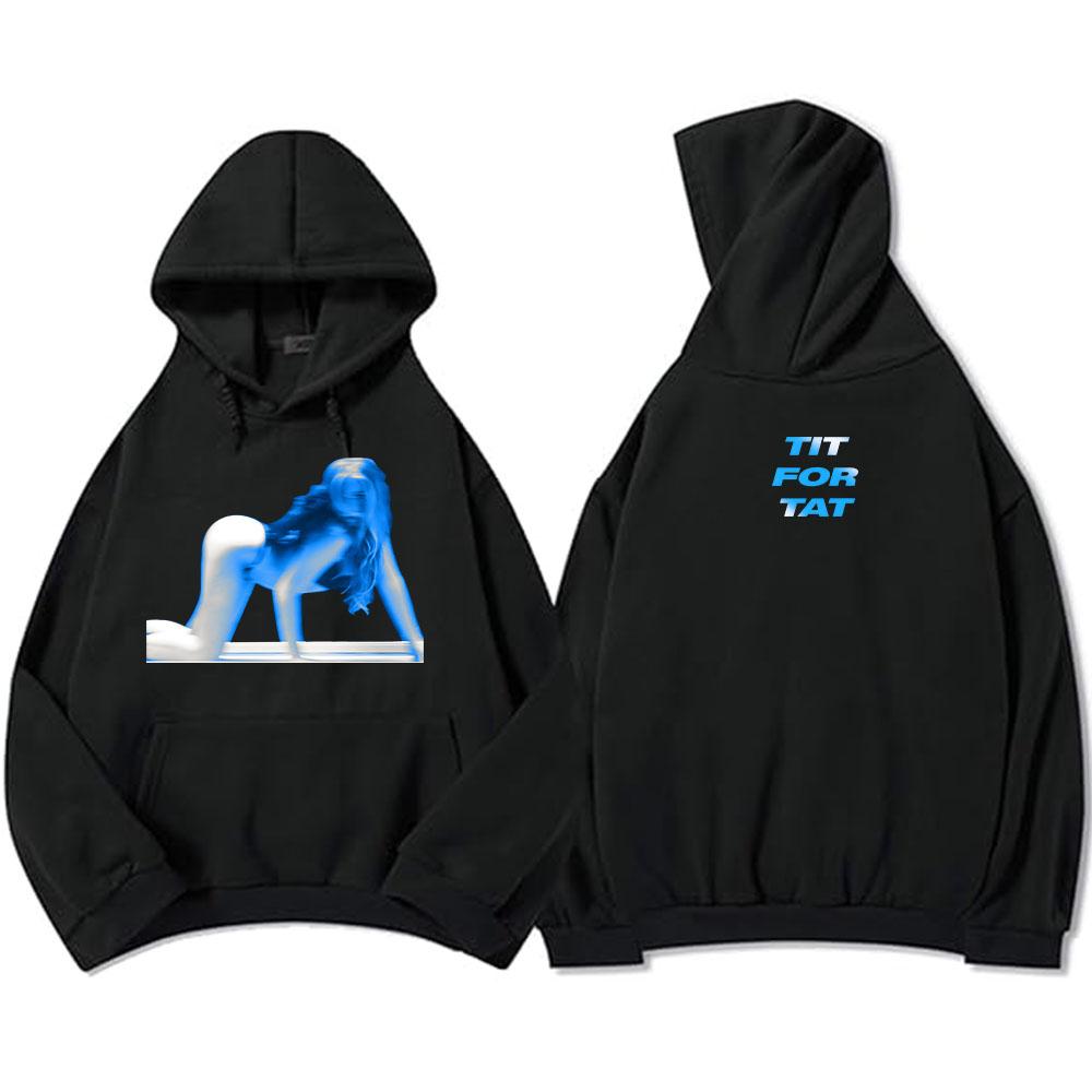 

Tate Mcrae Tit for Tat Hoodies Long Sleeve Casual Hooded Sweatshirts Casual Fashion Men Women Pullovers Winter Fleece Hoody XS чёрный