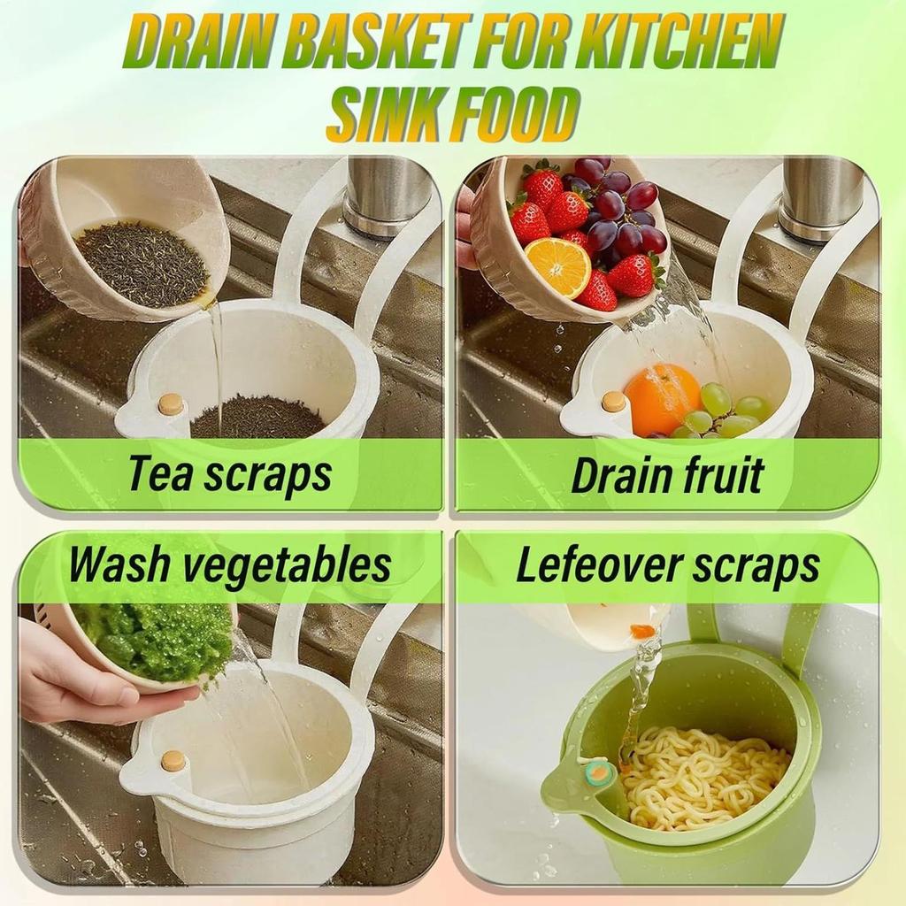 Creative Sink Hanging Strainer Basket Food Waste Catcher Fruit Clean Filter Rack For Dry Wet Separation Kitchen Accessories