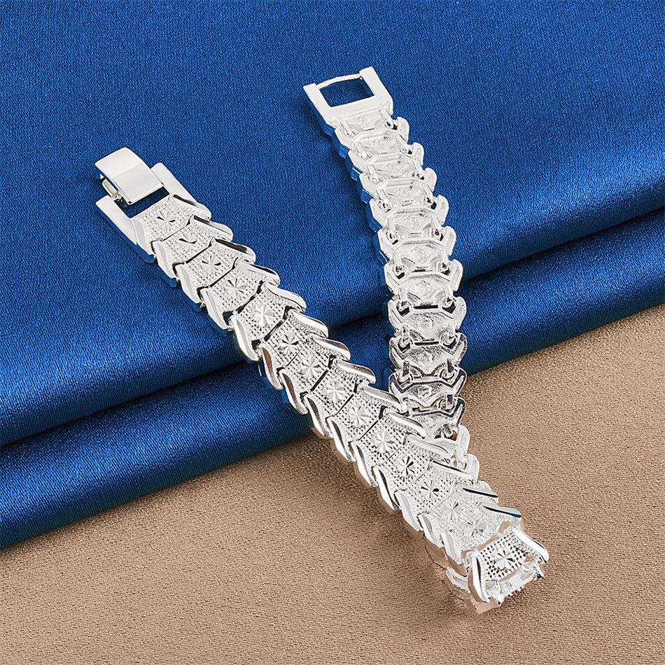 Elegant 925 sterling silver 8-inch exquisite strap bracelet for women's fashion parties, wedding gifts and accessories