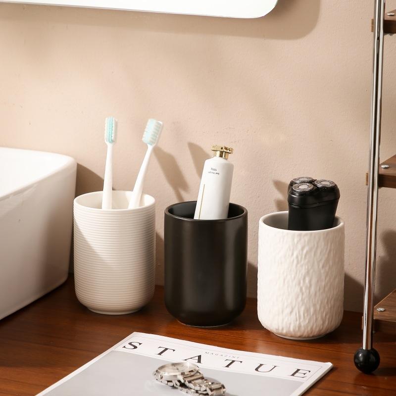 Creative Ceramic Toothbrush Holder Rinse Cup Bathroom Accessories Home Ceramic Rinse Cup Toothbrush Holder Hotel Home Decoration