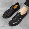 2024 New Summer Sandals Men Soft Leather Shoes Men's Hollow Octopus Sneakers Outdoor Antiskid Elasticity Beach Handmade Shoes
