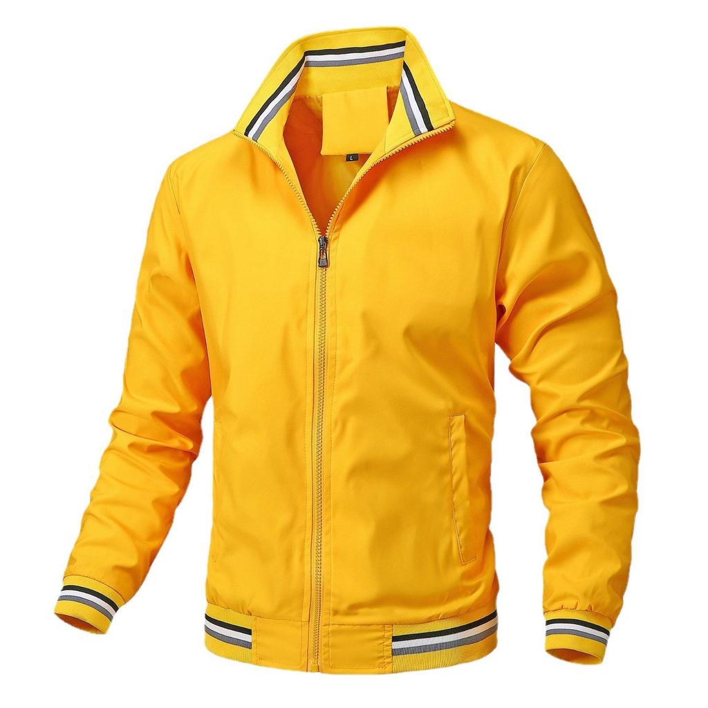 Jacke Freizeitjacke Herren Stehkragen Frühling und Herbst Vielseitige Sport Einfarbige Jacke Herrenjacke