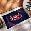 Boston Red Sox Crystal Velvet Rug, Custom Name Text Personalized Non‑Slip Floor Mat for Home Decor Gift