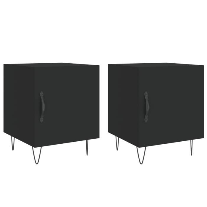 VidaXL Bedside Tables 2 Pcs Black 40x40x50 Cm Engineered Wood 827551