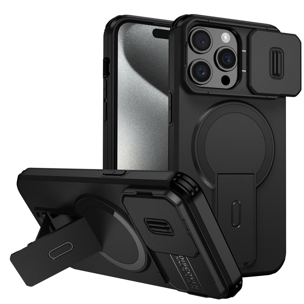 For iPhone 13 Pro Max Clear Phone Case with Lens Kickstand Cover Compatible with MagSafe
