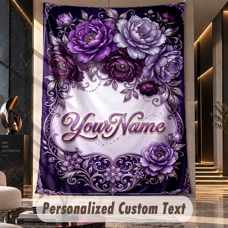 Floral (22) Theme Custom Tapestry Personalized Custom Name Text Wall Hanging Tapestry Home Decor Background Cloth