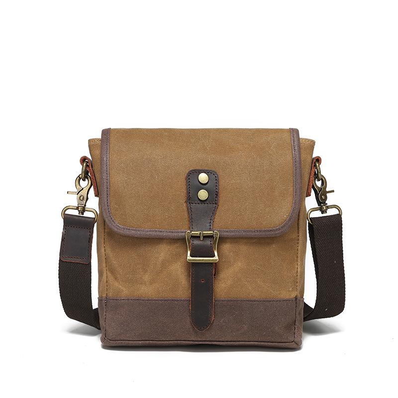 Retro Canvas & Leather Messenger Bag: Durable Men's Shoulder Bag & Chest Bag