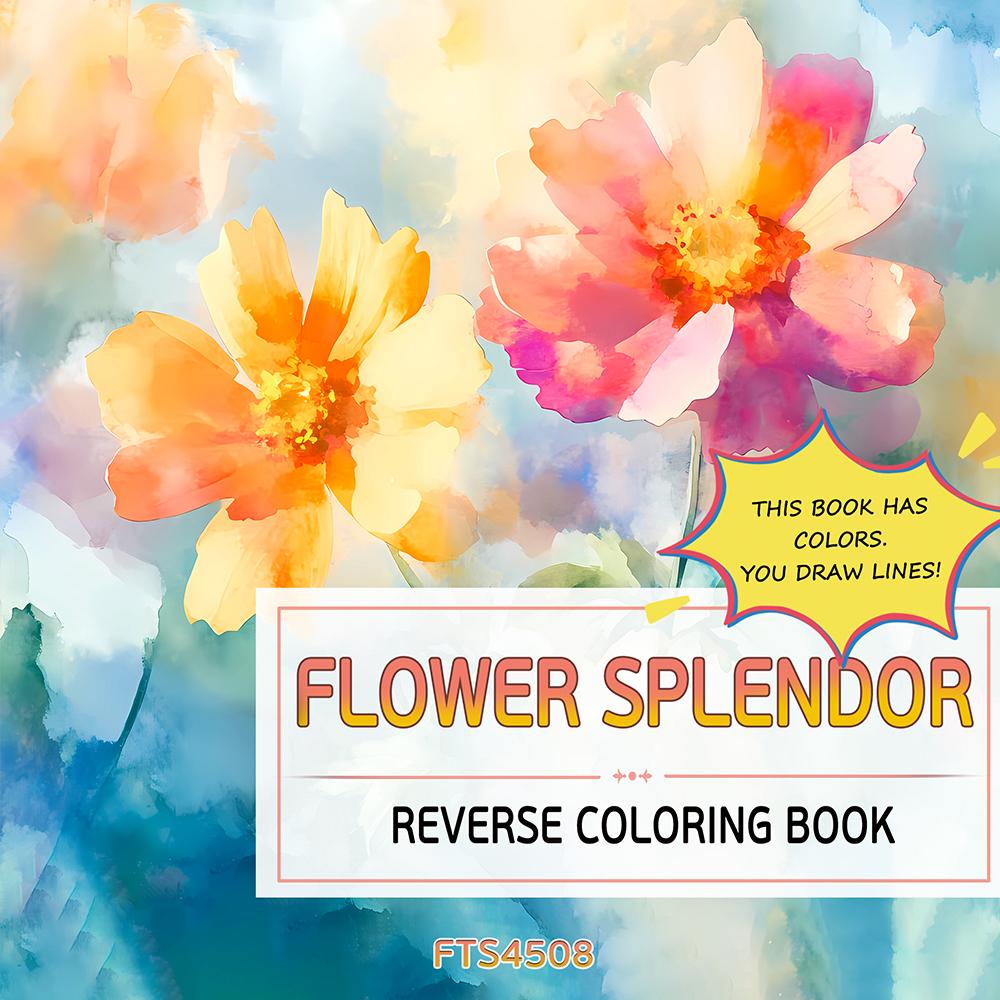 1 unidade, Livro de Colorir Floral Invertido, 30 folhas de 100gsm, Linhas Relaxantes e Criativas 'Tudo o que Precisa é um Livro de Caneta' Presente de Aniversário