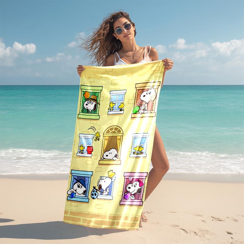 Snoopy beach towel Outdoor camping Beach towel for vacation swim Outdoor pool Absorbent bath towel