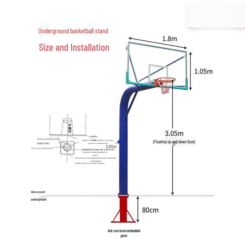 American-Style In-Ground Basketball Hoop