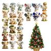 Christmas Countdown Calendar 2D Acrylic Ornament 24 Days Elephant Ornament for Animal Lover Home Holiday Christmas Celebration