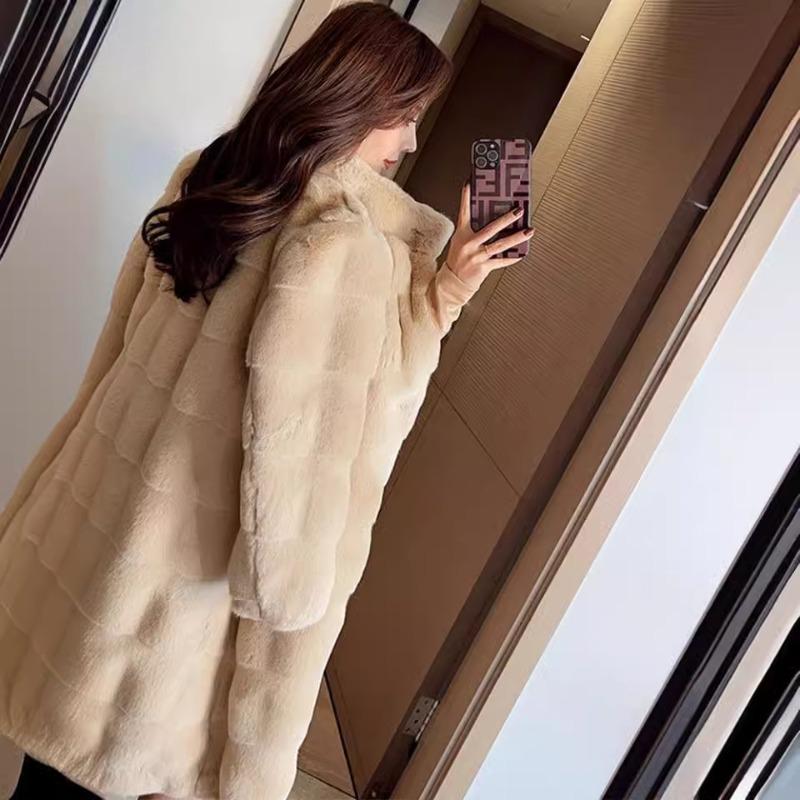 Imitation Danish Mink Jacket Women's Winter Imitation Mink Fleece Fur Coat Light Medium and Long Plush Top Thickened