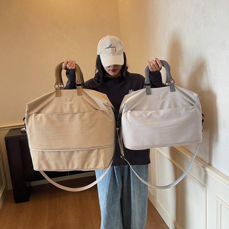 Expandable large-capacity travel bag women's short-distance fashion hand luggage bag swimming storage bag sports fitness bag men
