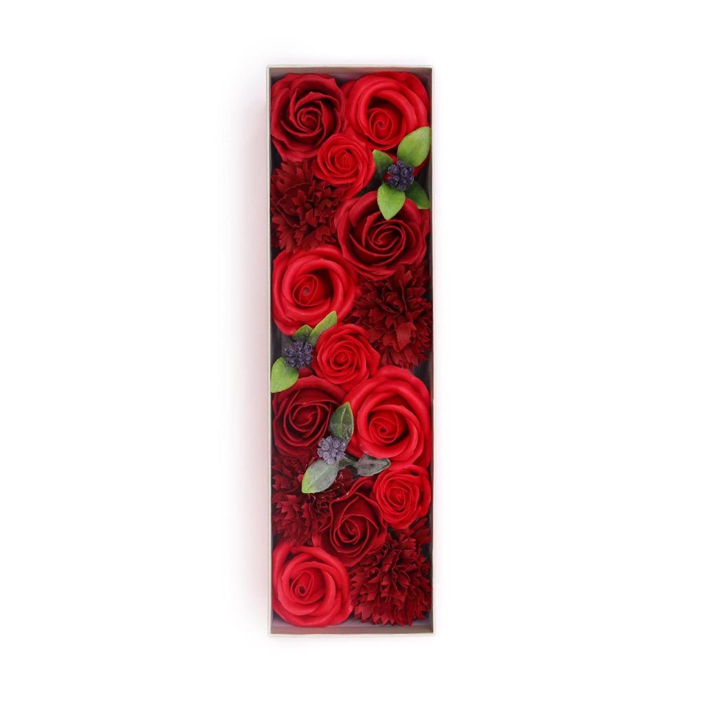 Soap Flowers Long Box, Red Roses