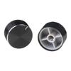 2 Stück Mess-Reglerknopf Potentiometerknopf Rändelwellen Schwarzes Aluminium Glatt