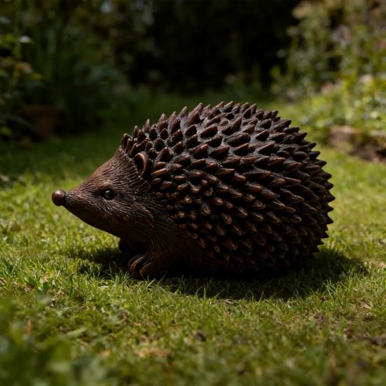 Resin Animal Storage Figurine Hedgehog Statue Ornament, Waterproof Box for Holiday Gift Gardeners Garden, Realistic Indoor Outdoor Landscape