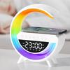 Yousheng G-Shaped LED Wireless Speaker 15W Fast Charging Alarm Clock with 13 Lighting Modes Bedroom Nightstand Lamp Bluetooth-compatible 5.2 Speaker