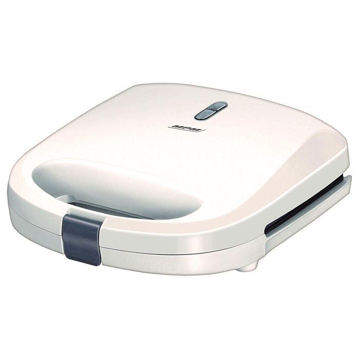 Appareil À Sandwichs Pour 2 Sandwiches, 4 En Forme De Triangle, Antiadhésif MPM MOP-27 750W Blanc