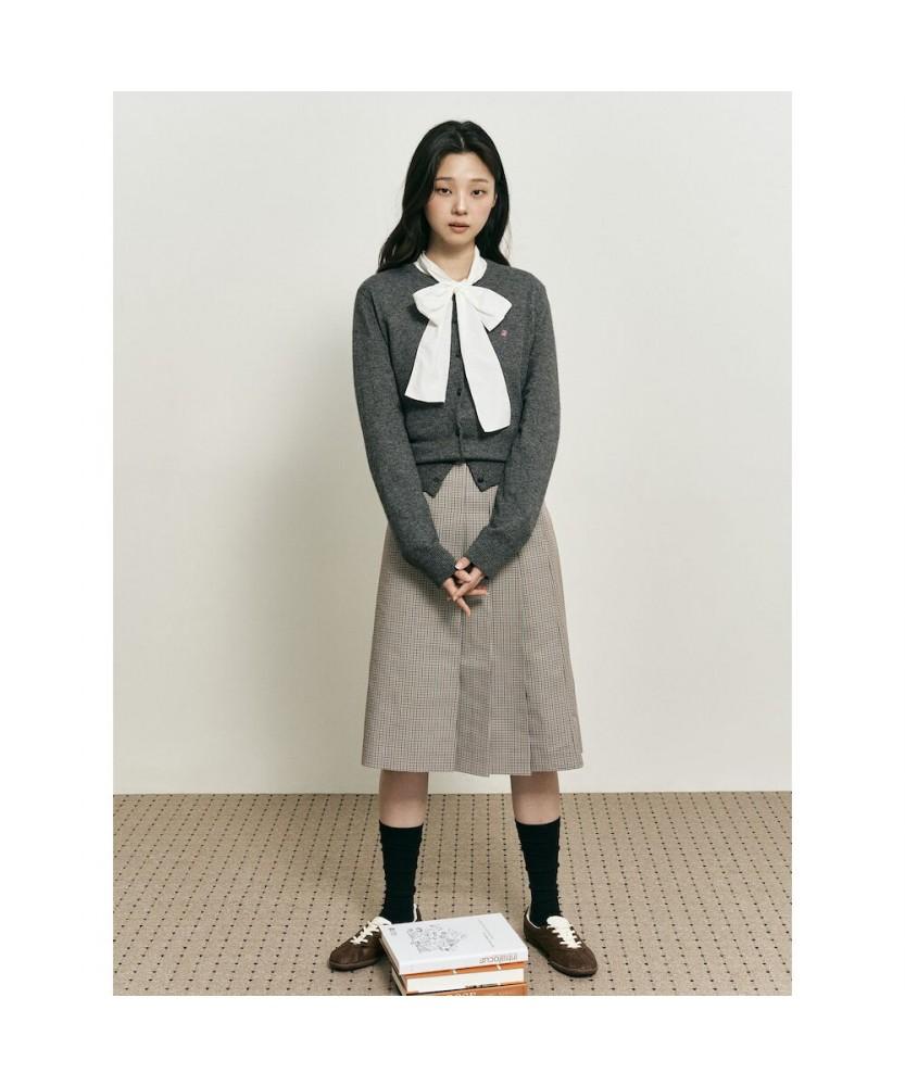 Binpolleidiseu [B. My] Classic Check Pleated Midi Skirt Brown (Bf5827N03D)