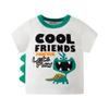 2026 Summer Children's Dinosaur T-shirt: Cartoon Design, Short-Sleeve, Pure Cotton, Round Neck, Korean Style for Boys