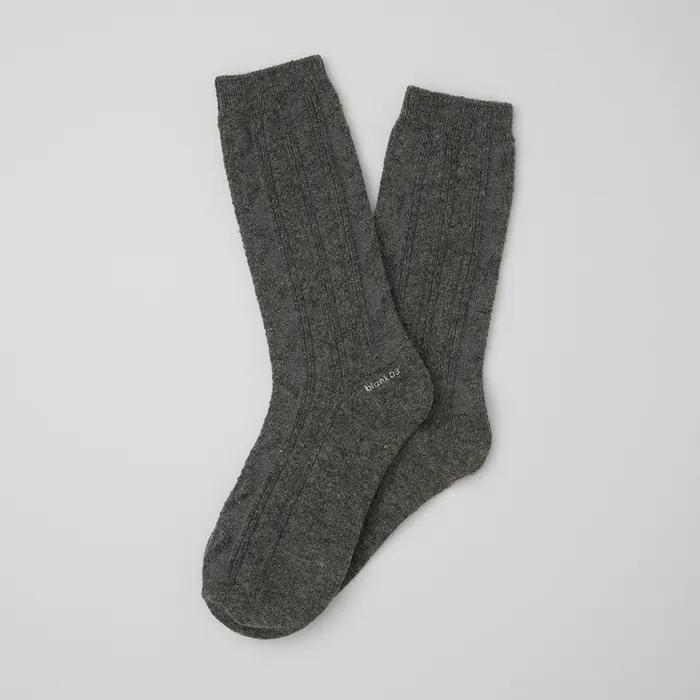 wool cable cozy socks (3colors)