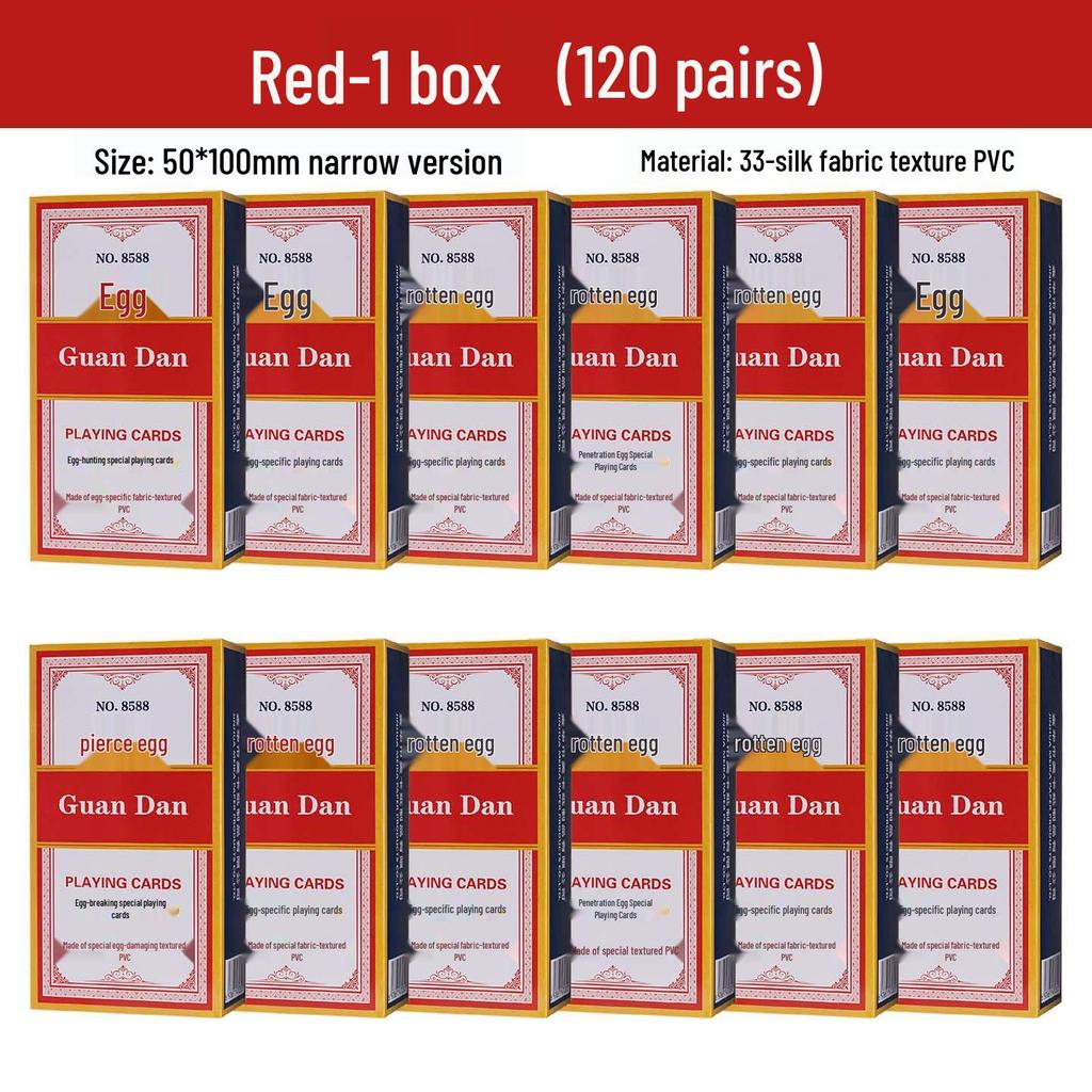 Guan Dan Premium Poker Playing Cards - Thickened, Hardened with High-End Linen Finish, Blue Core Paper, Full Case of 100 Decks.