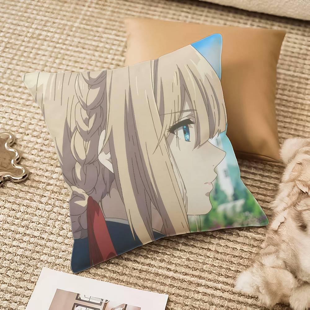 Anime-V-Violet EvergardenES-Drama Pillow Case Anti-dustmite Invisible zipper Sofa Bed