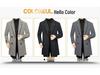 2025 Men's Mid-Length Woolen Down Jacket with Scarf Collar for Autumn/Winter
