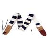 Guitar Strap Stylish Stripe Pattern Thickened Cotton Leather Adjustable Guitar Bass Strap Belt Blue