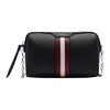 Color Block Striped Letter Logo Detachable Chain Leather Mini Handheld Crossbody Shoulder Bag Women Bags Black 6238350