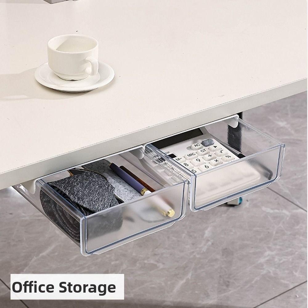 Large Storage Under Desk Drawer Clear Desk Supplies Holder Daily Necessities