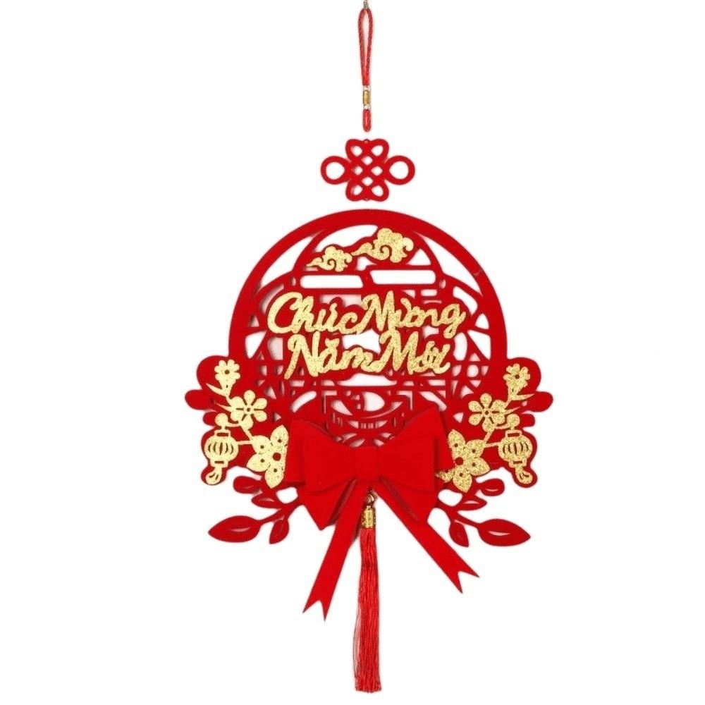 Traditional Lunar New Year Decorations Tassels Chinese Style Goat Year Festival Pendants Blessing Word Fan Shape